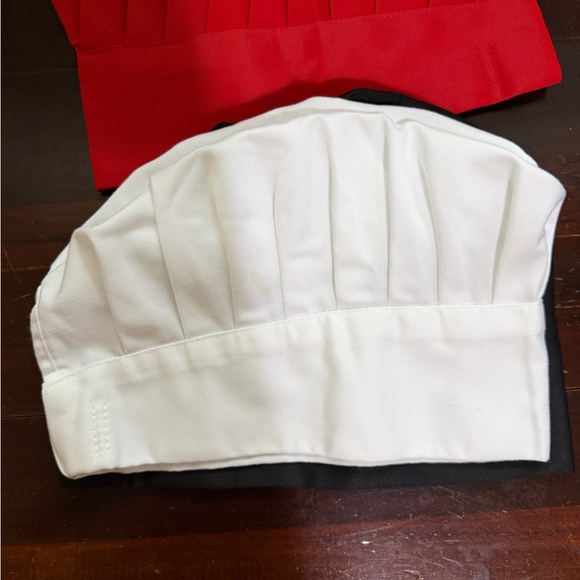 Chef Hat Unisex Adult Mushroon Design Adjustable Set of 3 Black Red White - Picture 3 of 8